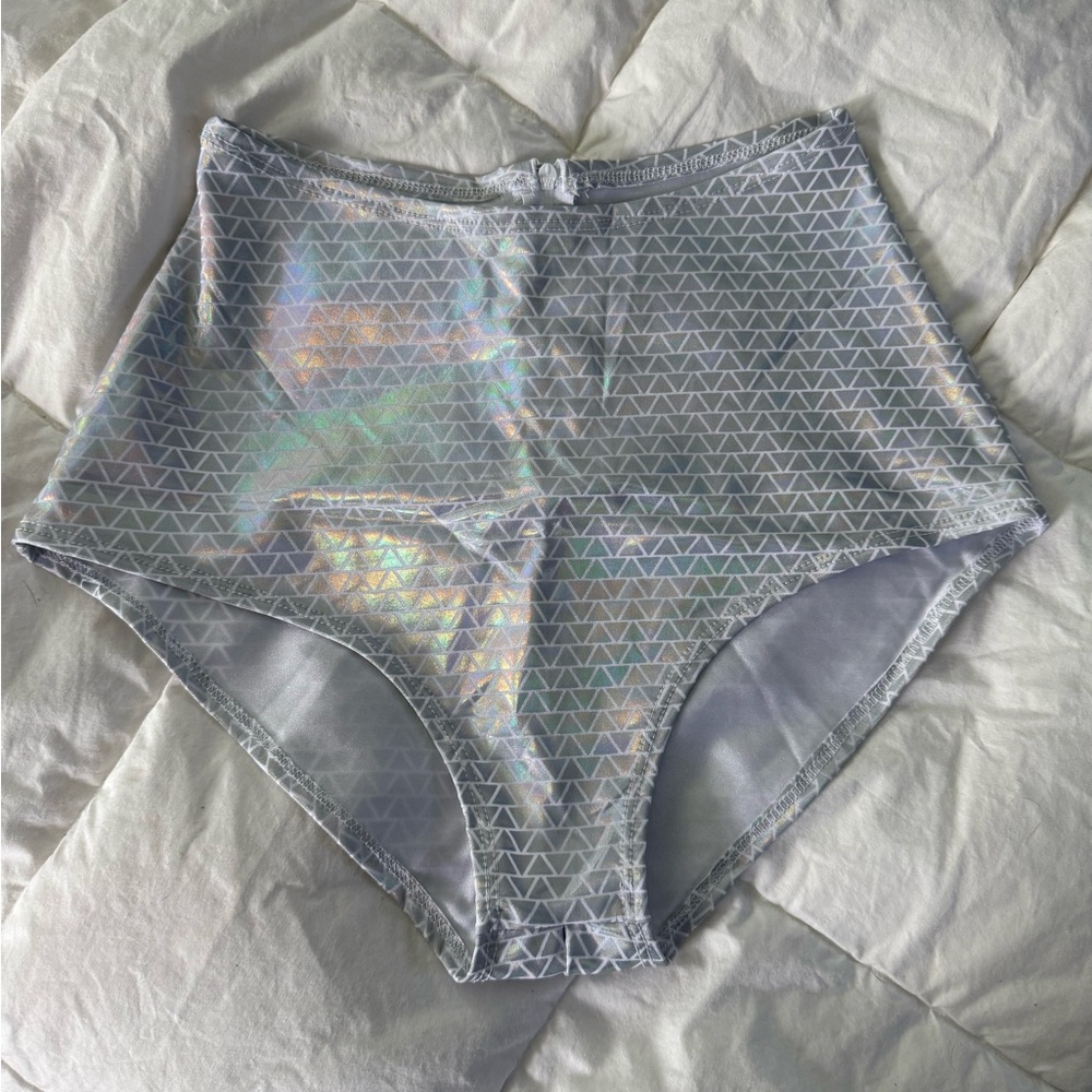 Holographic High-Waisted Shorts